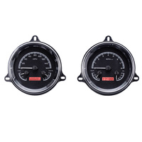 1954 Chevy Pickup MHX Instruments (Metric) Black Alloy Face, Red Display