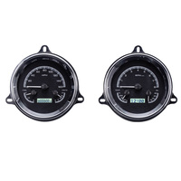 1954 Chevy Pickup MHX Instruments (Metric) Black Alloy Face, White Display