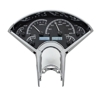 1955-1956 Chevy Car MHX Instruments (Metric) Black Alloy Face, White Display