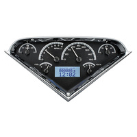 1955-1959 Chevy Pickup MHX Instruments (Metric) Black Alloy Face, White Display