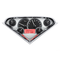 1955-1959 Chevy Pickup MHX Instruments (Metric) Silver Alloy Face, Red Display