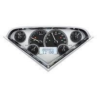 1955-1959 Chevy Pickup MHX Instruments (Metric) Silver Alloy Face, White Display