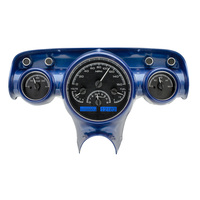 1957 Chevy Car MHX Instruments (Metric) Black Alloy Face, Blue Display