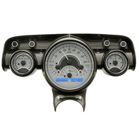 1957 Chevy Car MHX Instruments (Metric) Silver Alloy Face, Blue Display