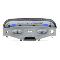 1958 Chevy Impala MHX Instruments (Metric) Silver Alloy Face, Blue Display