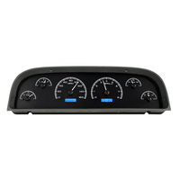 1960-63 Chevy Pickup MHX Instruments (Metric) Black Alloy Face, Blue Display