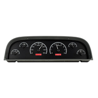 1960-63 Chevy Pickup MHX Instruments (Metric) Black Alloy Face, Red Display