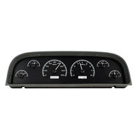 1960-63 Chevy Pickup MHX Instruments (Metric) Black Alloy Face, White Display