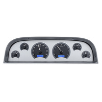 1960-63 Chevy Pickup MHX Instruments (Metric) Silver Alloy Face, Blue Display