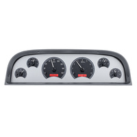 1960-63 Chevy Pickup MHX Instruments (Metric) Silver Alloy Face, Red Display