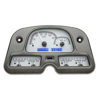 1962-84 Toyota FJ40 MHX Instruments (Metric) Silver Alloy Face, Blue Display