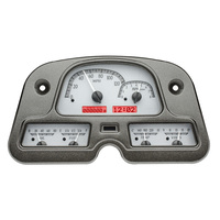 1962-84 Toyota FJ40 MHX Instruments (Metric) Silver Alloy Face, Red Display