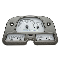 1962-84 Toyota FJ40 MHX Instruments (Metric) Silver Alloy Face, White Display