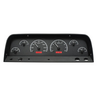 1964-66 Chevy Pickup MHX Instruments (Metric) Black Alloy Face, Red Display