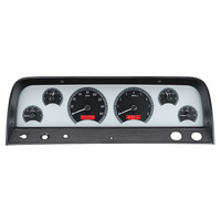 1964-66 Chevy Pickup MHX Instruments (Metric) Silver Alloy Face, Red Display