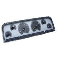 1964-66 Chevy Pickup MHX Instruments (Metric) Silver Alloy Face, White Display