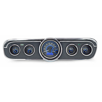 1965- 66 Ford Mustang VHX Instruments - Metric - Carbon Fibre Face, Blue Lighting