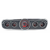 1965- 66 Ford Mustang VHX Instruments - Metric - Carbon Fibre Face, Red Lighting