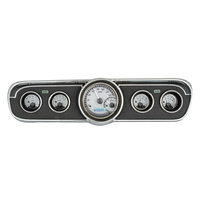 1965- 66 Ford Mustang VHX Instruments - Metric - Silver Face, White LED Lighting