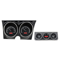 1967 Camaro with Console gauges MHX Instruments (Metric) Black Alloy Face, Red Display