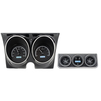 1967 Camaro with Console gauges MHX Instruments (Metric) Black Alloy Face, White Display