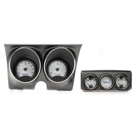 1967 Camaro with Console gauges MHX Instruments (Metric) Silver Alloy Face, White Display