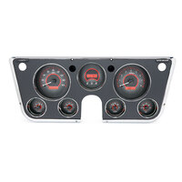 1967-72 Chevy/GMC Pickup MHX Instruments (Metric) Carbon Fibre Face, Red Display