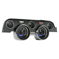 1967-68 Ford Mustang MHX Instruments (Metric) Black Alloy Face, Blue Display