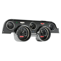 1967-68 Ford Mustang MHX Instruments (Metric) Black Alloy Face, Red Display