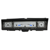 1968 Chevy Caprice/Impala MHX Instruments (Metric) Silver Alloy Face, Blue Display