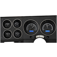 1973-87 Chevy Pickup/1973-91 Chevy Blazer/GMC Jimmy/Suburbans MHX Instruments (Metric) Black Alloy Face, Blue Display