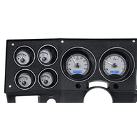 1973-87 Chevy Pickup/1973-91 Chevy Blazer/GMC Jimmy/Suburbans MHX Instruments (Metric) Silver Alloy Face, Blue Display