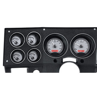 1973-87 Chevy Pickup/1973-91 Chevy Blazer/GMC Jimmy/Suburbans MHX Instruments (Metric) Silver Alloy Face, Red Display