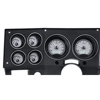 1973-87 Chevy Pickup/1973-91 Chevy Blazer/GMC Jimmy/Suburbans MHX Instruments (Metric) Silver Alloy Face, White Display