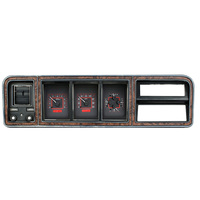 1973-79 Ford Pickup, 78-79 Bronco MHX Instruments (Metric) - Carbon Fibre Face, Red Display