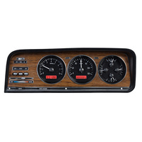 1973-85 Jeep Wagoneer/Cherokee & J Trucks MHX Instruments (Metric) Black Alloy Face, Red Display