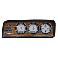 1973-85 Jeep Wagoneer/Cherokee & J Trucks MHX Instruments (Metric) Silver Alloy Face, Blue Display