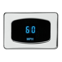 Odyssey Series Mini-Speedometer MPH - Chrome Bezel, Teal Display