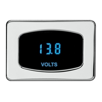 Odyssey Series Voltmeter - Chrome Bezel, Teal Display