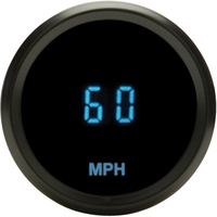 Odyssey Series II 2-1/16" Mini-Speedometer MPH - Chrome Bezel, Teal Display