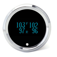 Solarix Series Quad Air Pressure Gauge - 5 Air Pressure Gauge Sender, Black Bezel