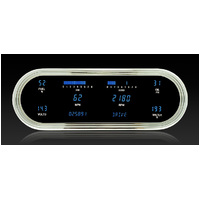 Universal 4.25" x 12" Oval Digital VFD Instrument Panel - Blue Display