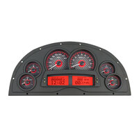 Universal 6 Gauge Competition VHX Gauge Panel - Carbon Fibre Face, Red Display