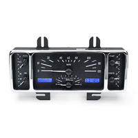 1940 Ford Car VHX Gauge - Black Alloy Face, Blue Display