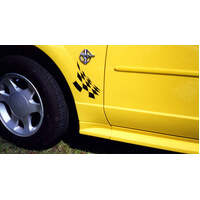 Ford Mustang Lower Checker Flag Set - No Designation (77" x 65")