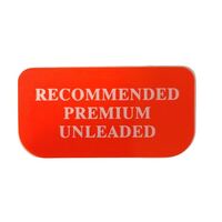 HSV Genuine 'Recommended Premium Unleaded' Fuel Decal VX VU VY VZ GTS GTO V2