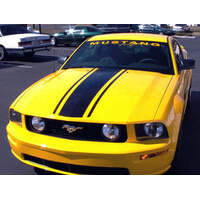 2005-09 Mustang Boss Style Hood Triple Center Stripe Kit - Black