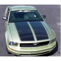 2005-09 Mustang Dual Wide Stripe w/ Pinstripe - Black