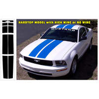 2005-09 Mustang Lemans Hardtop 10pc Dual Stripe Stripe Kit (High Wing Or No Wing/No Trim) Black