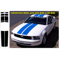 2005-09 Mustang Lemans Convertible 10pc Stripe Kit (High Wing Or No Wing/No Trim) Antique White